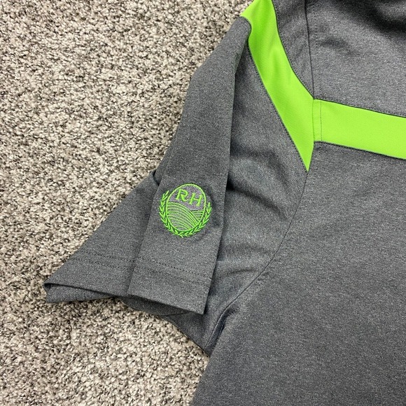 Footjoy shirt men M gray Golf Performance stripe Stretch Short sleeve Logo Rare - Picture 7 of 9